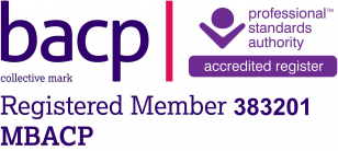 BACP registered member logo. Member number: 383201